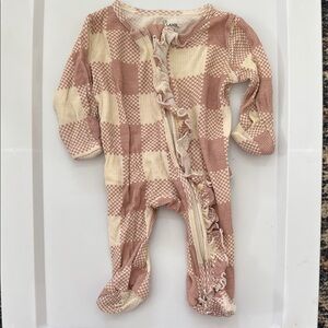 CADEN LANE pink Checkered One Piece with ruffles  - Pink and Cream